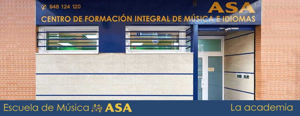 Imagen de la puerta de la Academia de Música ASA, en Pamplona
